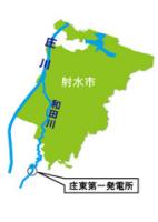 射水市と庄東第一発電所の位置図