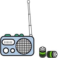 携帯ラジオと予備の電池