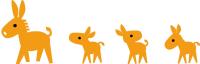 ロバ親子のキャラバン隊(左向).jpg