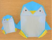 折り紙で折ったペンギンの写真