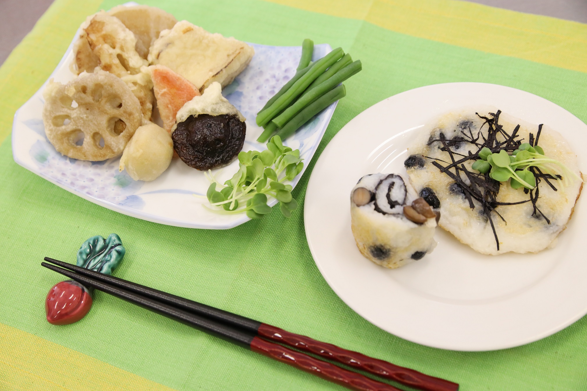 煮しめの天ぷら＆黒豆と長いもの焼きもち