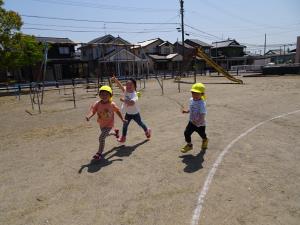 公園でかけっこをしたよ