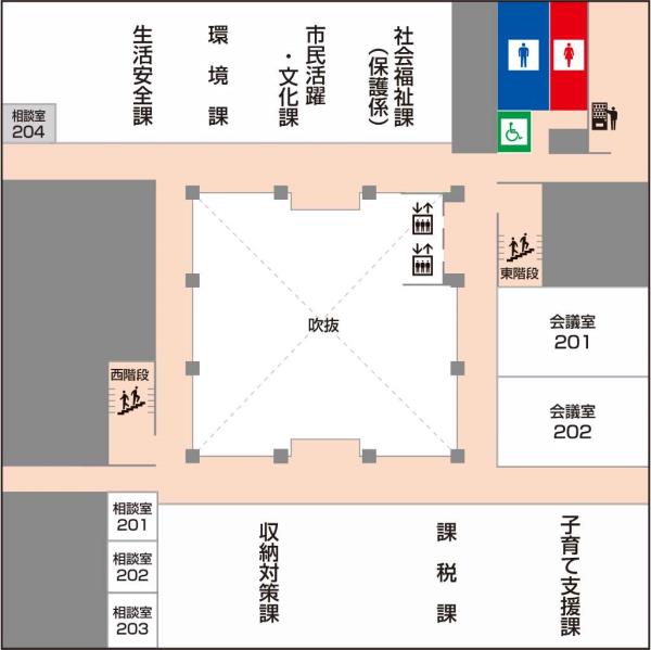 新庁舎配置図２F