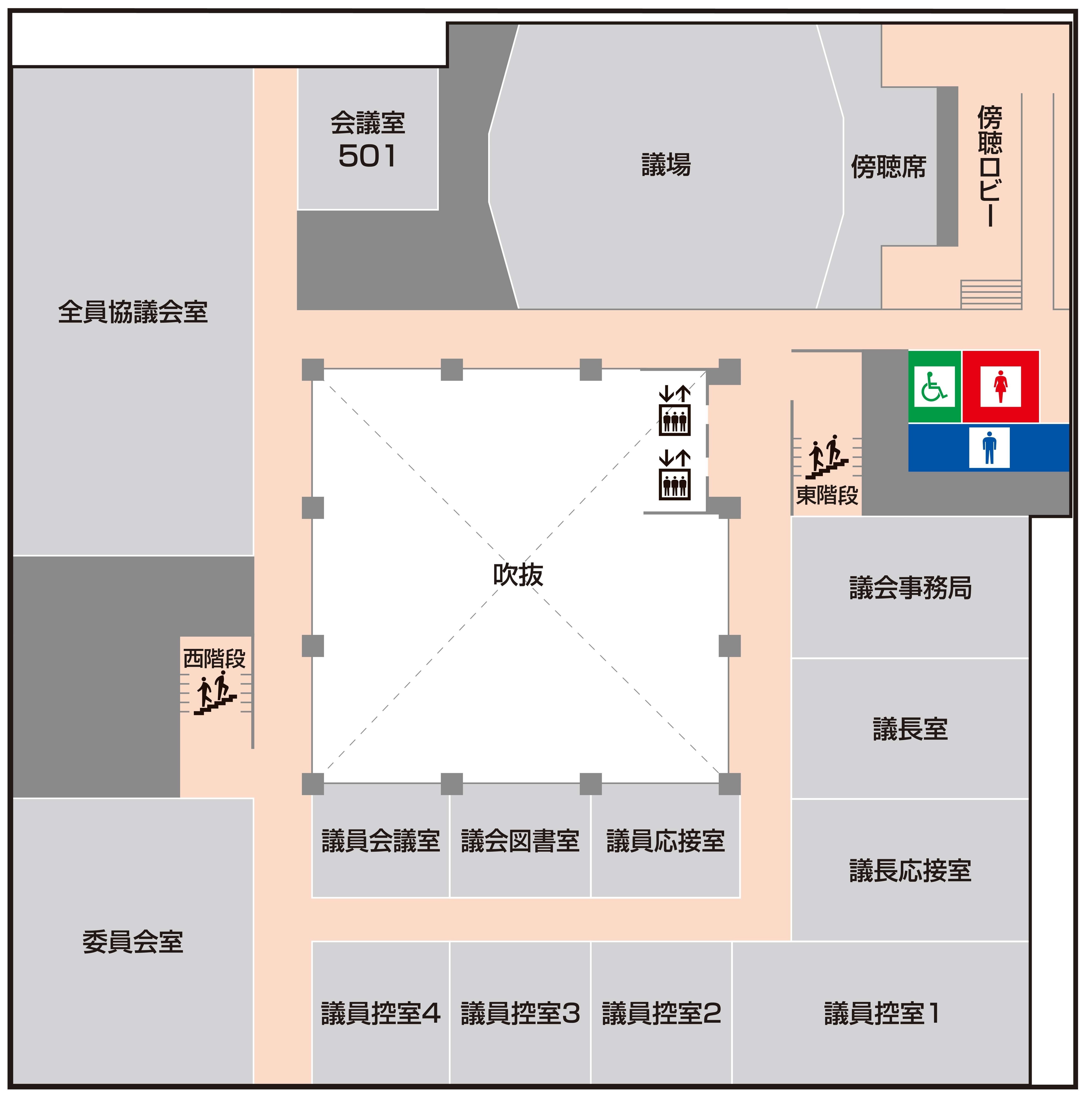 射水市庁舎５階案内図